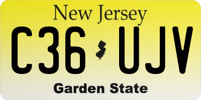 NJ license plate C36UJV