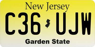 NJ license plate C36UJW