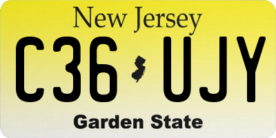 NJ license plate C36UJY