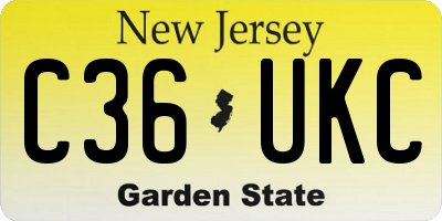 NJ license plate C36UKC