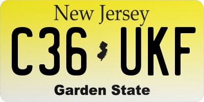 NJ license plate C36UKF