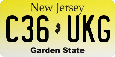NJ license plate C36UKG