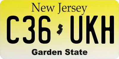 NJ license plate C36UKH