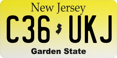 NJ license plate C36UKJ