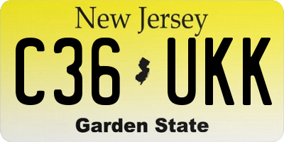 NJ license plate C36UKK