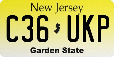 NJ license plate C36UKP