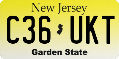 NJ license plate C36UKT