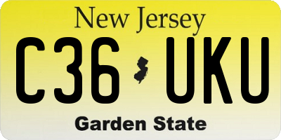 NJ license plate C36UKU