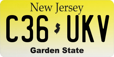 NJ license plate C36UKV