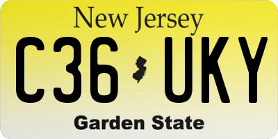 NJ license plate C36UKY