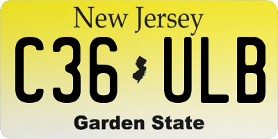 NJ license plate C36ULB