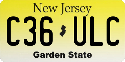 NJ license plate C36ULC