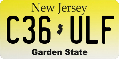 NJ license plate C36ULF