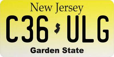 NJ license plate C36ULG