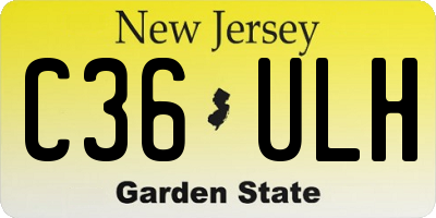 NJ license plate C36ULH