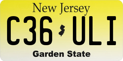 NJ license plate C36ULI