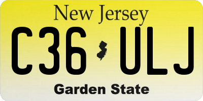 NJ license plate C36ULJ