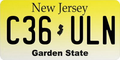 NJ license plate C36ULN