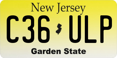 NJ license plate C36ULP