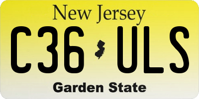 NJ license plate C36ULS