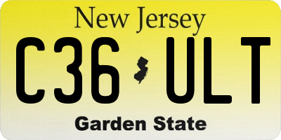 NJ license plate C36ULT