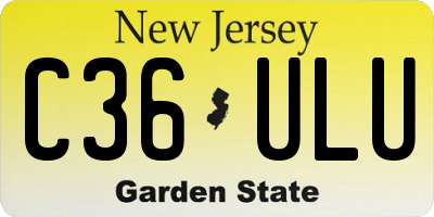 NJ license plate C36ULU