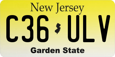 NJ license plate C36ULV