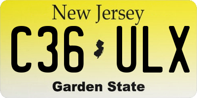 NJ license plate C36ULX