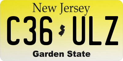NJ license plate C36ULZ
