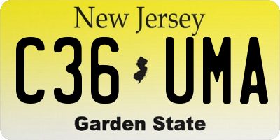 NJ license plate C36UMA