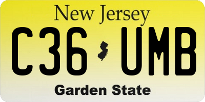 NJ license plate C36UMB