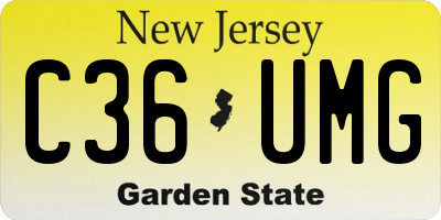 NJ license plate C36UMG
