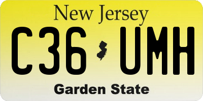 NJ license plate C36UMH