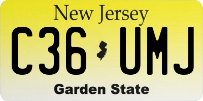 NJ license plate C36UMJ