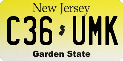 NJ license plate C36UMK
