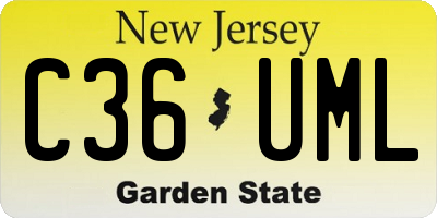 NJ license plate C36UML