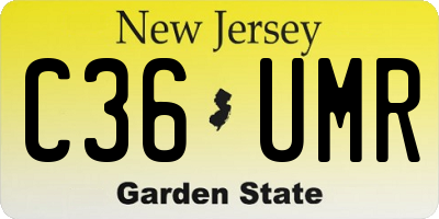 NJ license plate C36UMR