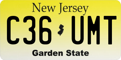 NJ license plate C36UMT