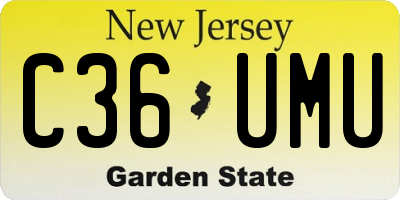 NJ license plate C36UMU