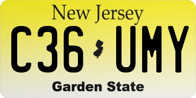 NJ license plate C36UMY