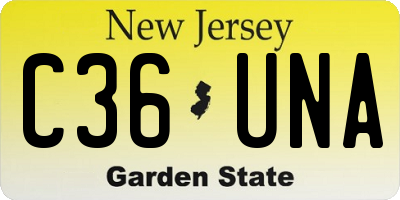 NJ license plate C36UNA