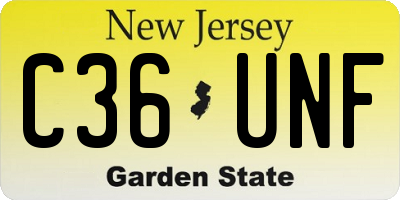 NJ license plate C36UNF