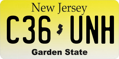 NJ license plate C36UNH