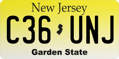 NJ license plate C36UNJ