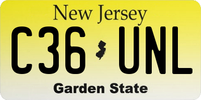 NJ license plate C36UNL