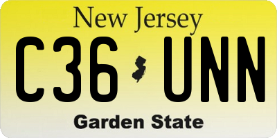 NJ license plate C36UNN