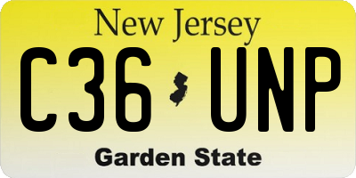 NJ license plate C36UNP
