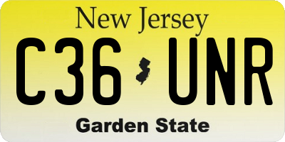 NJ license plate C36UNR
