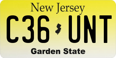 NJ license plate C36UNT