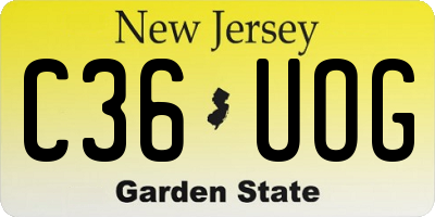 NJ license plate C36UOG